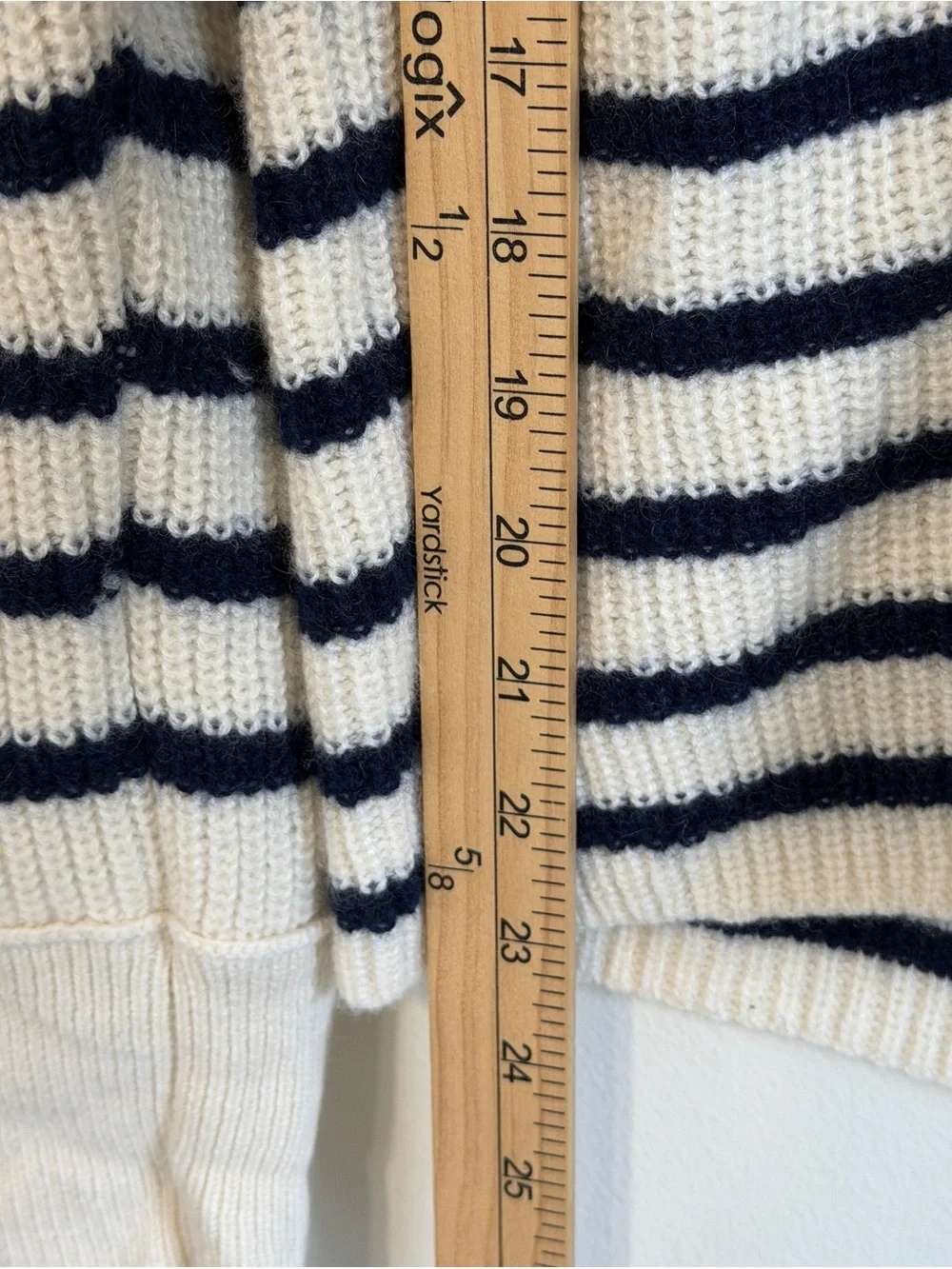 Vineyard Vines Cashmere Striped Polo Sweater Womens Size Large Navy White